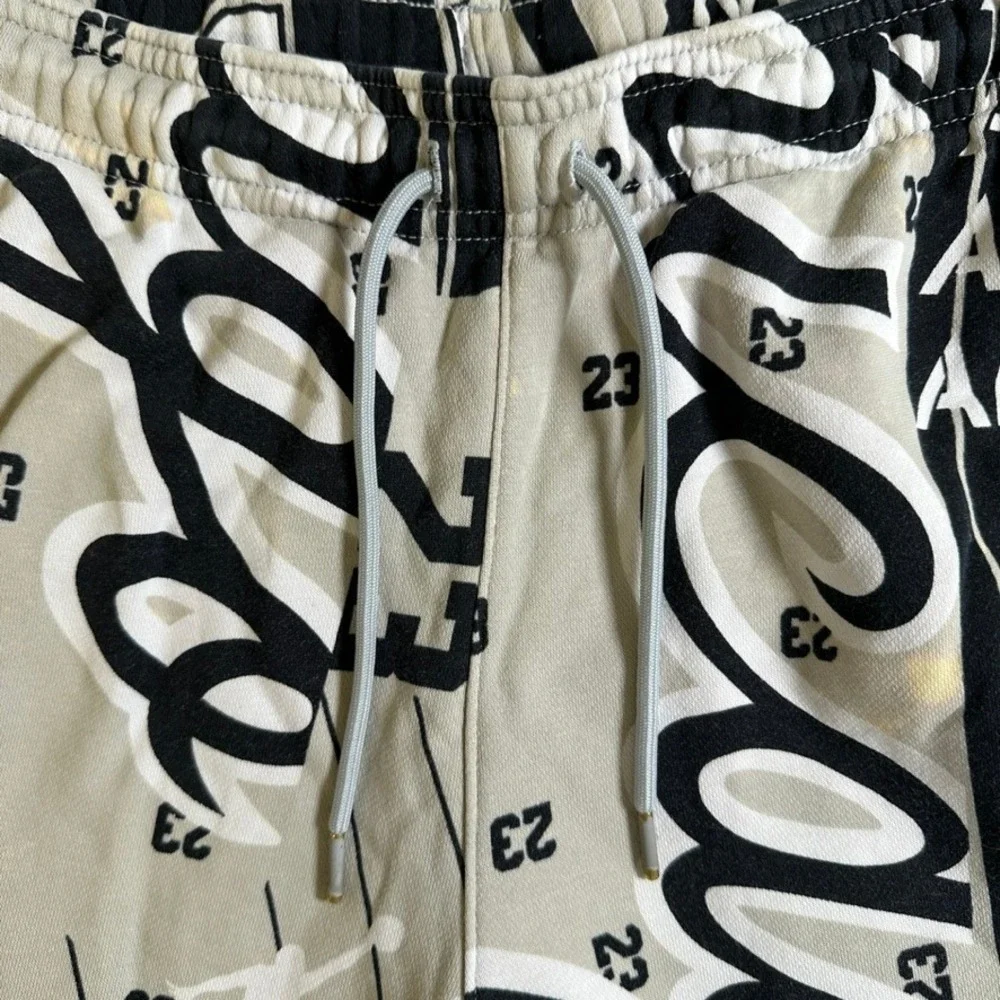 Jordan Loose Fit Chicago All Over Print Sweatpants Black Tan XS